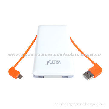 Mobile Power Integrated Charge Cable, 6,000mAh Polymer Batteries